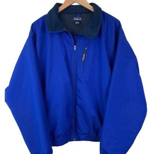 Patagonia Full Zip Solid Blue Polyester Jacket Lg